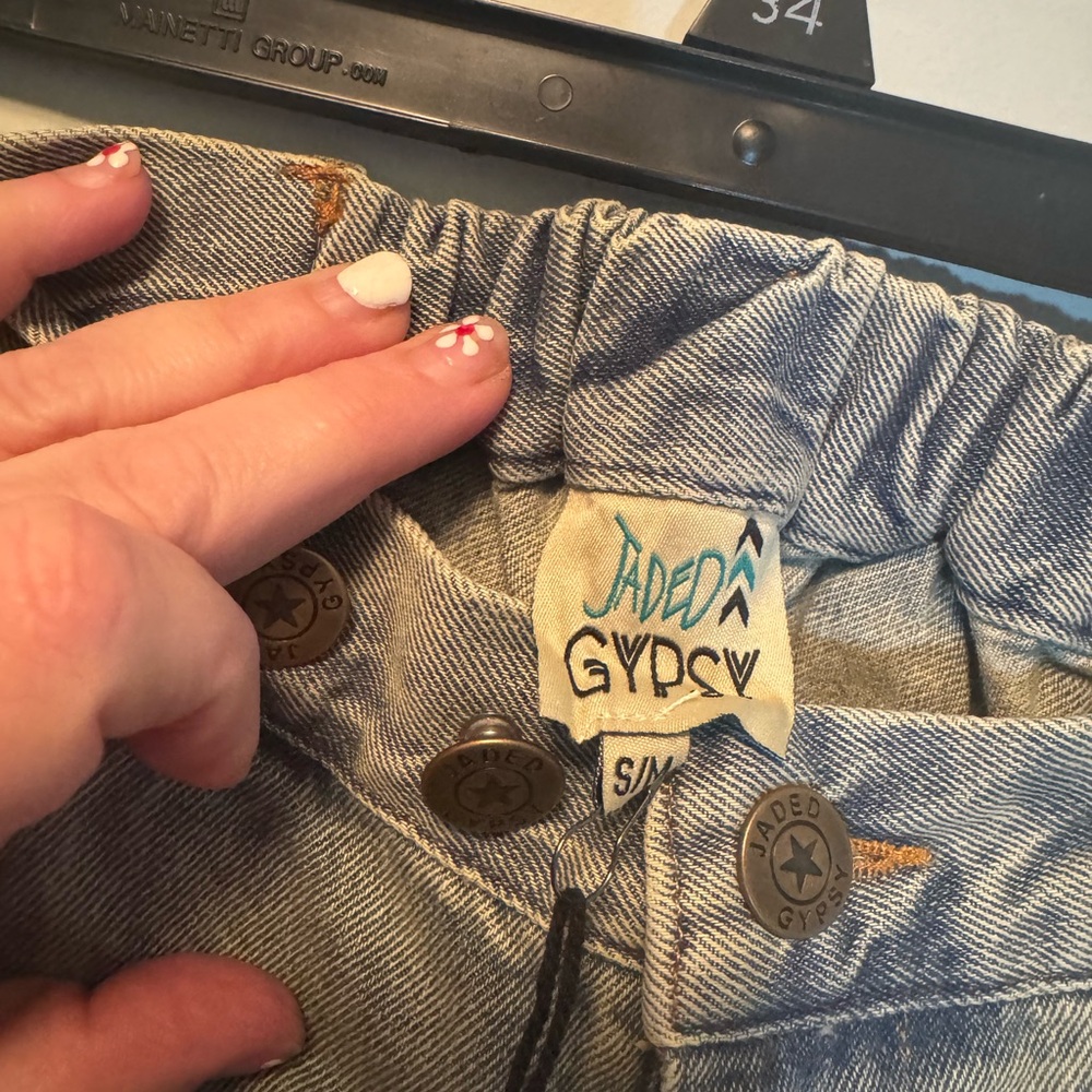 Jaded Gypsy NEW Garden Walk BOHO Embroidered jeans S/M - Picture 2 of 8